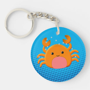 Porte-clefs Cartoon mignon Crabe bleu océan