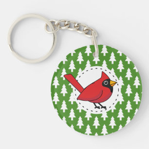 Porte-clefs Cartoon Red Cardinal