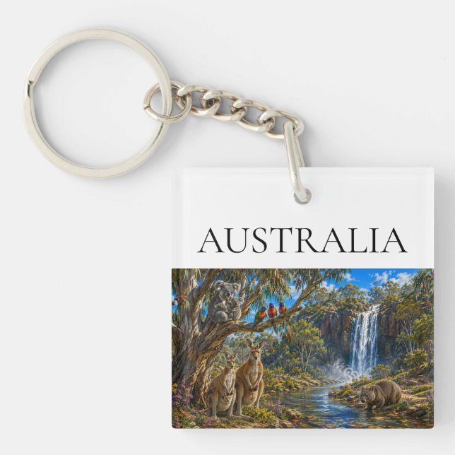 Porte-clefs Cascade de Wombat Kangourou (Devant)