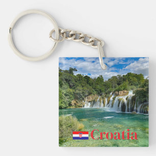 Porte-clefs Cascades de Krka en Croatie panorama éloigné voyag