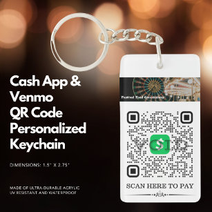 Porte-clefs Cash App & Venmo QR Code Porte - clé personnalisé