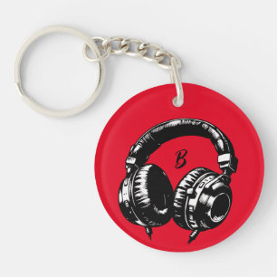 Porte-clefs Casque Audio Musique DJ Fête d'anniversaire