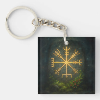 Porte-clefs Casque d'Awe Aegishjalmur Symbole Protecteur Noroi