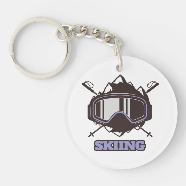 Porte-clefs Casque de ski cool  (Devant)