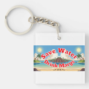 Porte-clefs Casquette de camionneur Économisez l'eau, Buvez de