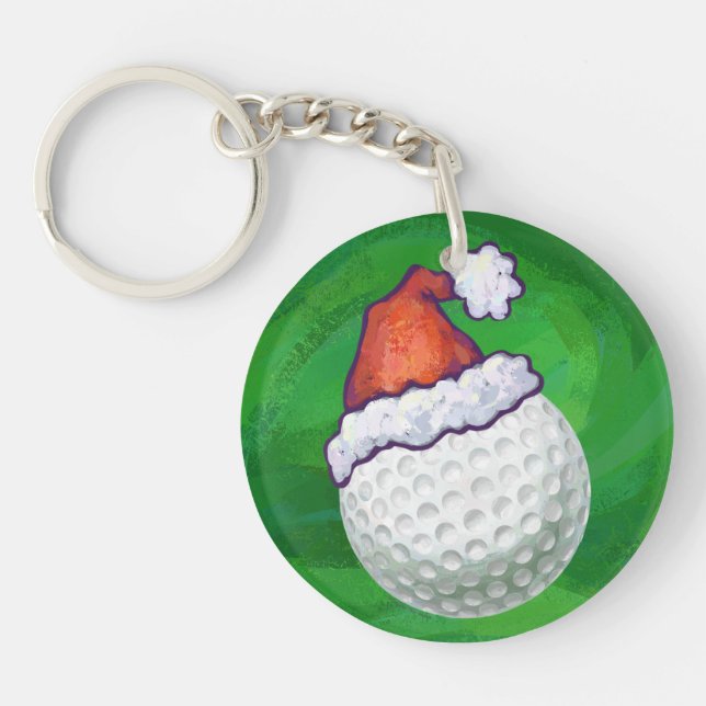 Porte-clefs Casquettes de Noël à la balle de golf (Devant)