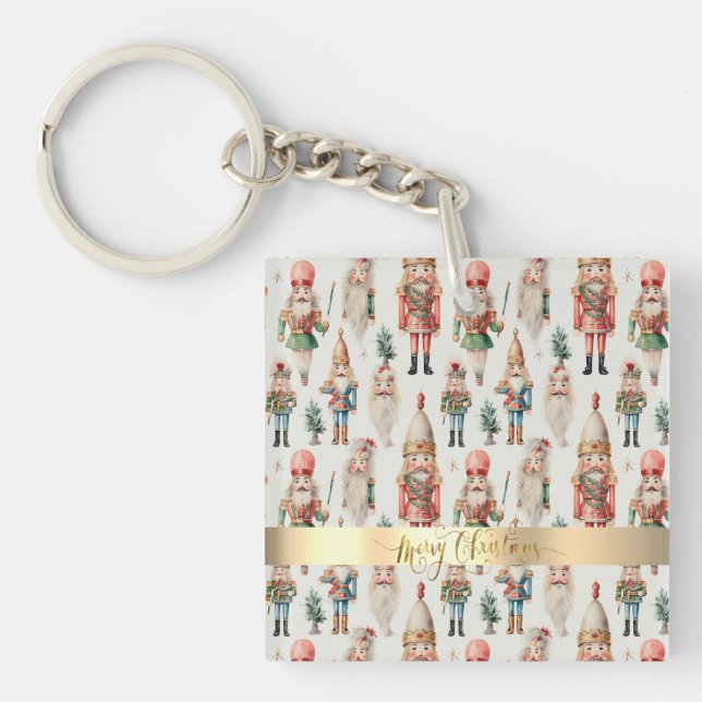 Porte-clefs Casse-noisette Joyeux Noël Fêtes (Devant)