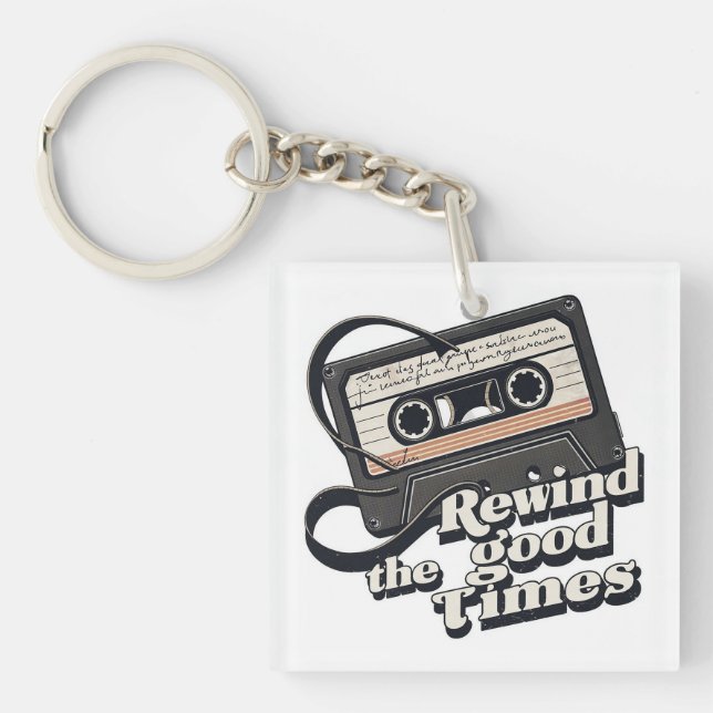Porte-clefs Cassette rétro design pour les amateurs de nostalg (Devant)