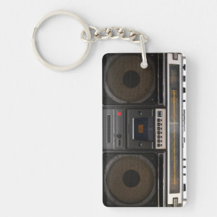 Porte-clefs cassette rétro lecteur musique hipster bande stéré