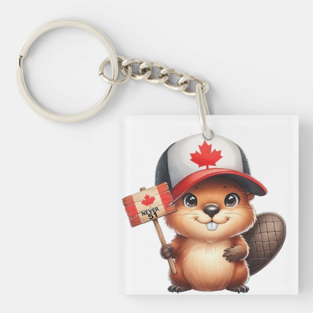 Porte-clefs Castor canadien Jamais 51 (Devant)
