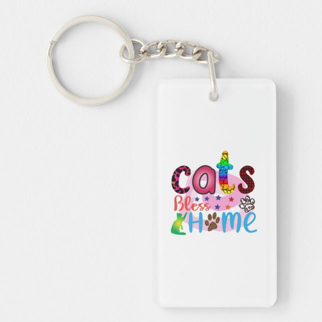 Porte-clefs Cat Art Cats Bless Home_2 (Devant)