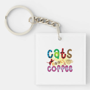 Porte-clefs Cat Art Chats Livres Café