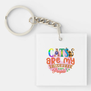 Porte-clefs Cat Art Les Chats Sont Mes Gens Préférés