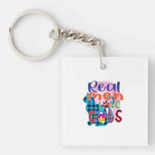 Porte-clefs Cat Art Real Men Love Cats