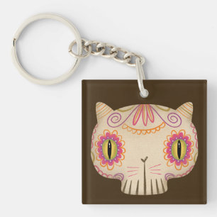 Porte-clefs Cat Sugar Skull Catrina - Jour des morts