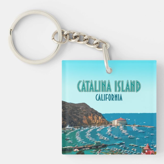 Porte-clefs Catalina Island Père Noël Catalina Californie Vint (Devant)