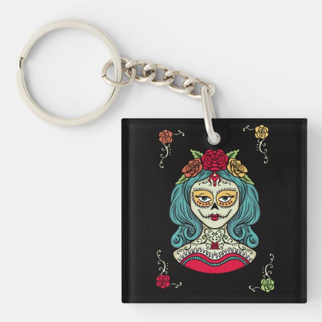 Porte-clefs Catrina Día de Muertos Web (Devant)