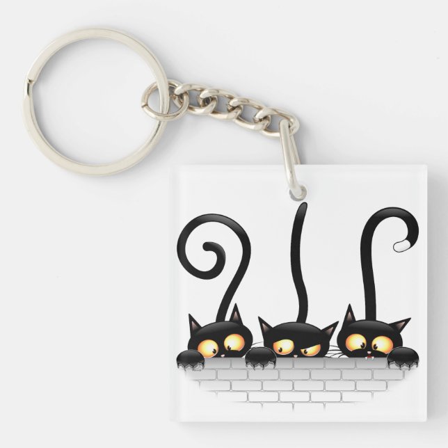 Porte-clefs Cats Naughty, Playful and Funny Characters (Devant)