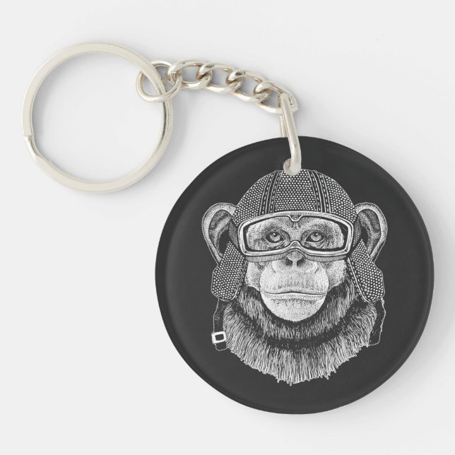 Porte-clefs Cavalier de moto de chimpanzé (Devant)
