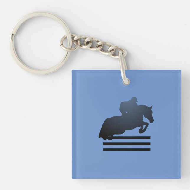Porte-clefs  Cavalier franchissant un obstacle.   (Devant)