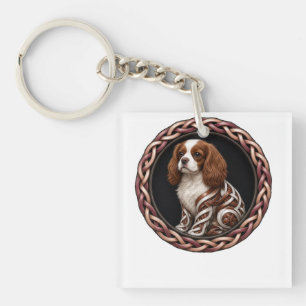 Porte-clefs Cavalier King Charles Nœud Celtique