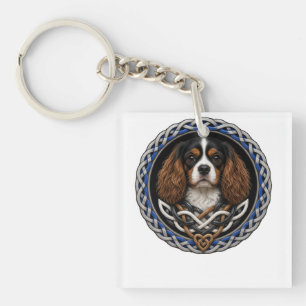 Porte-clefs Cavalier King Charles Nœud Celtique