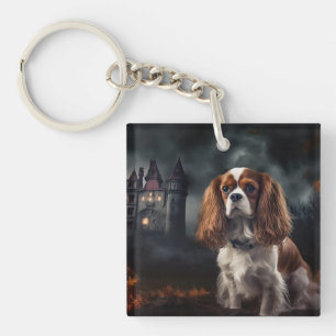 Porte-clefs Cavalier King Charles Spaniel Halloween effrayant