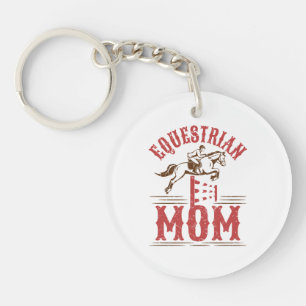 Porte-clefs Cavalière Maman Concours Équestre Cavalier Fête de