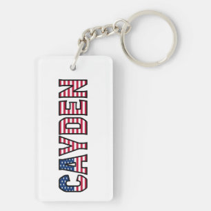 Porte-clefs Cayden Nom Prénom U.S. Drapeau Adeptes Clés
