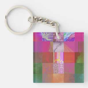 Porte-clefs CD1FE646 Abstrait Motif de Grille d'Art de Glitch