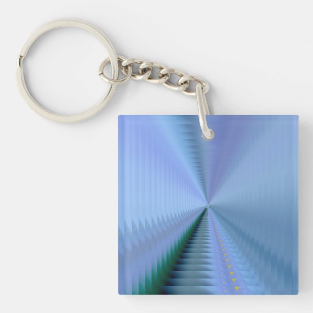 Porte-clefs CD couleur bleu, vert et lavande Art Abstrait (Devant)