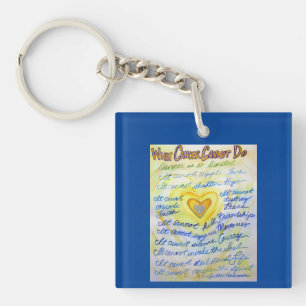 Porte-clefs Ce que le cancer ne peut pas faire Poem Pendentif 