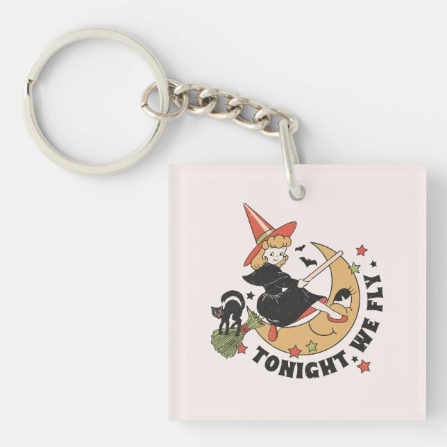 Porte-clefs Ce Soir, Nous Volons Une Sorcière Mignonne (Devant)