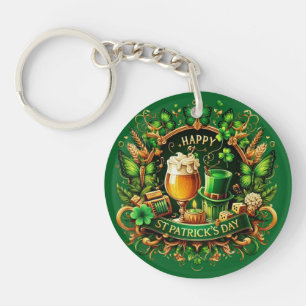 Porte-clefs Célébration de la Saint-Patrick Ornée d'Or et de V