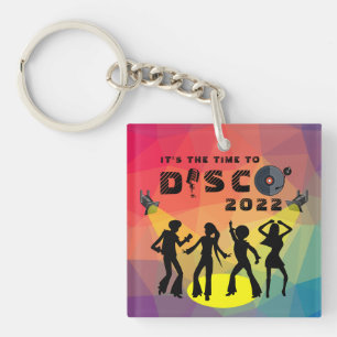 Porte-clefs Célébration multicolore rétro de la piste de danse