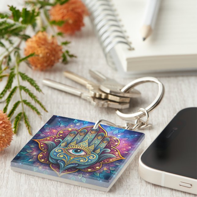 Porte-clefs Celestial Hamsa  (Devant Droit)