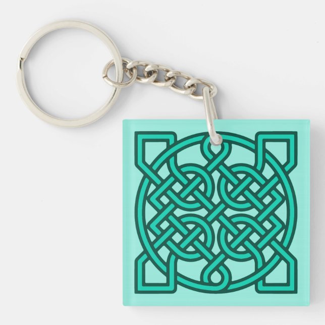 Porte-clefs Céltic Sailor's Knot, Turquoise, Aqua et Turquoise (Devant)