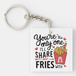 Porte-clefs Celui que je partagerai Mes Fries avec des Valenti
