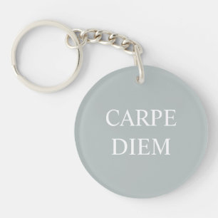 Porte-clefs Cercle de clé de citation latine Carpe Diem - Gri