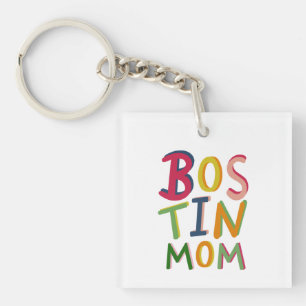 Porte-clefs Cercle de clé de pays noir de la maman bostine per