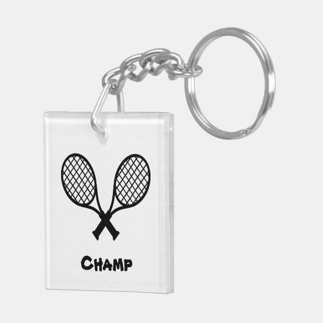 Porte-clefs Cercle de clé de tennis acrylique (Dos droit)