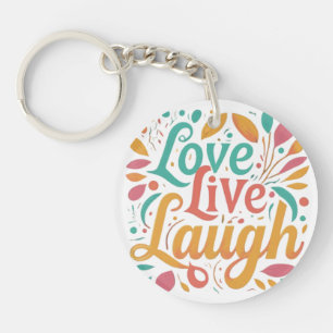 Porte-clefs Cercle de Joie : Aimer, Vivre, Rire