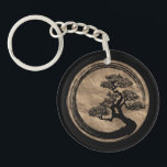 Porte-clefs Cercle de zen d'Enso et or d'arbre de bonsaïs<br><div class="desc">Cercle de zen d'Enso et or d'arbre de bonsaïs</div>