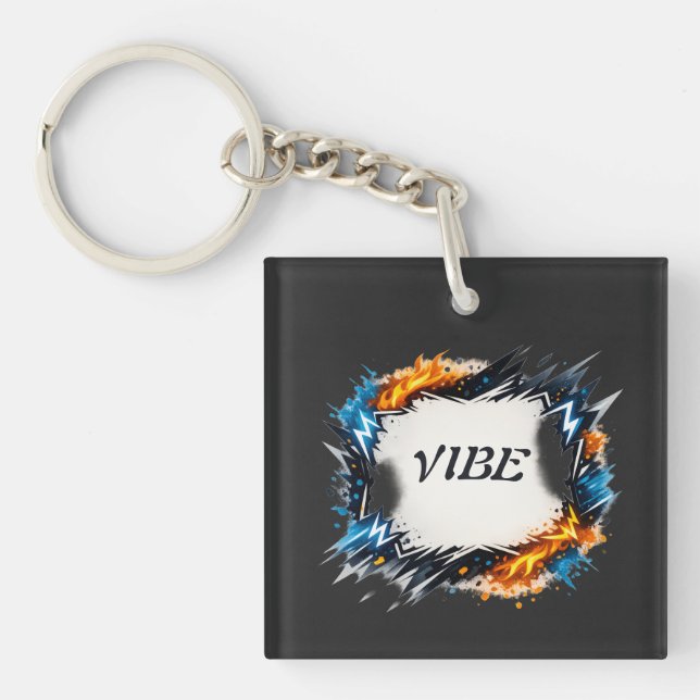 Porte-clefs Cercle d'énergie – Conception de texte personnalis (Devant)