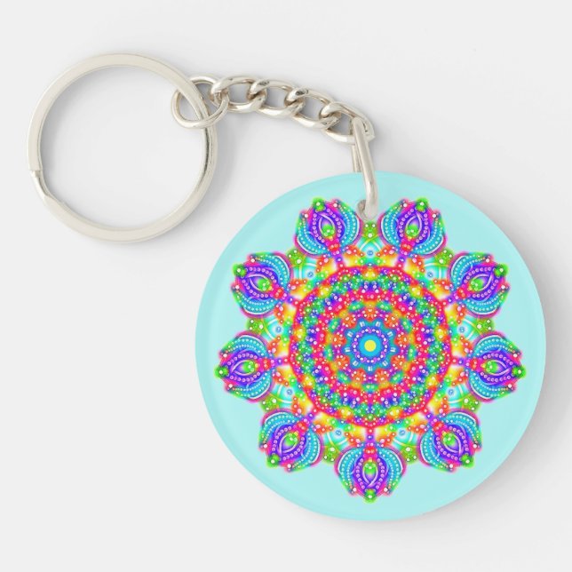 Porte-clefs Cercle des fleurs Boho Mandala Porte - clé (Devant)