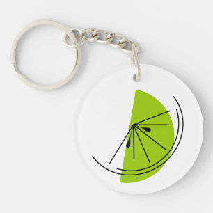 Porte-clefs Cercle porte - clé Citrus Lime double face