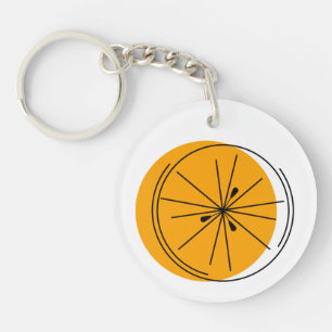 Porte-clefs Cercle porte - clé orange Citrus à double face