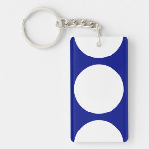 Porte-clefs Cercles blancs en bleu