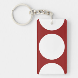 Porte-clefs Cercles blancs en rouge