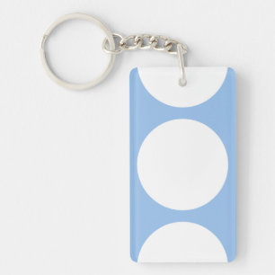 Porte-clefs Cercles blancs sur bleu clair